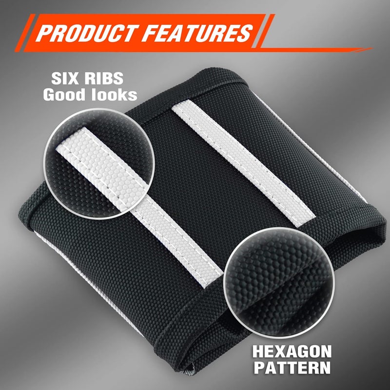 fewfuss White Stripe Universial Seat Cover for Dirt Bike - Motorcycle Motorcross Enduro Seat Covers (Black) - Image 5